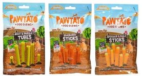 Benevo PAWTATO Treats for Dogs Bargain Bulk Buy 3 Pack Deal- Vegan Vegetarian Low Fat Gluten Free Dog Treats Meat Dairy Free