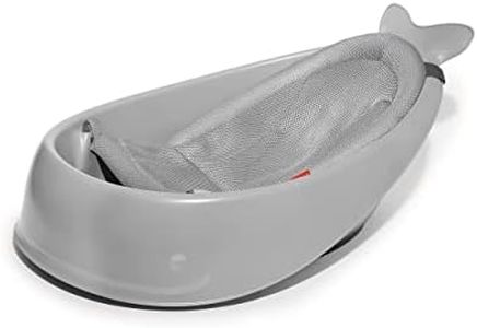 Skip Hop Baby Bath Tub, 3-Stage Smart Sling Tub, Moby, Grey