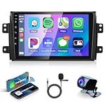 Car Stereo Android for Suzuki SX4 2006-2013 with Apple Carplay, Rimoody 9 Inch Touch Screen Car Radio with GPS Navigation Bluetooth FM HiFi WiFi Android Auto + AHD Backup Camera