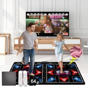 Dance mat for Kids and Adults, 64G Memory Card, 75 Music Videos 650 Songs and 899 Games,Fitness Dance Games, Gift for Boys and Girls for TV;Premium Flannel Material