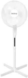 Beldray EH3196 Pedestal Stand Fan - 16" Electric Standing Cooling Fan, Oscillating Head, Circulates Cool Air, Adjustable Height To 1.25m, 3 Speed Settings, Spiral Blade Mesh Guard, 45W, White