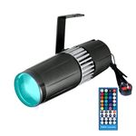 SENLAN LED Pinspot Light,15W RGBW 4-in-1 SMD 5050 LED Beam Light with IR Remote Controller