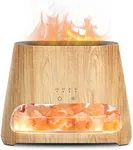 SALKING 2-in-1 Ultrasonic Essential Oil Diffuser & Himalayan Salt Lamp, Aromatherapy Diffuser Cool Mist Humidifier with Auto Off Function, 100% Pure Himalayan Pink Salt Rock, 150ml (Wooden Grain)