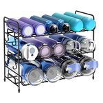 Mefirt Water Bottle Organizer, 3-Tier Water Bottle Organizer for Cabinet, Tumbler Travel Cup Holder, Pantry Kitchen Stackable Storage Rack for Shaker Bottle, Baby Bottle, Wine, Can, Cup, Drying Rack