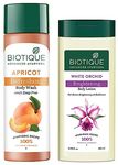 Biotique Bio Apricot Refreshing Body Wash, 190ml & Biotique Bio White Orchid Skin Whitening Body Lotion, 180ml