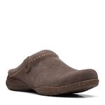 Clarks Collection Women's Roseville Echo Clog, Dark Taupe, 5.5