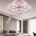 STCH Ceiling Lights, Led Ceiling Light Modern 100W, Light Fittings Ceilings Dimmable 3000-6500K, Chandelier Ceiling Light with Remote, Ceiling Lighting for Living Room Kitchen Bedroom Dining Room