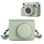 HIYQIN Protective Leather Case Compatible with Fujifilm Instax Wide 400 Instant Camera, for Instax WIDE 400 Camera Case, Wide 400 Travel Case with Shoulder Strap - Green