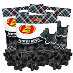 Jelly Belly Scottie Dogs Black Licorice, Grab & Go Bag (77g each) - 3 Pack Bundle : Ideal for Halloween, Thanksgiving, Christmas and New Year's Eve - Vegan, Dairy-Free, Gluten-Free, Fat-Free, Peanut-Free Candy Treat for Kids & Families, Sweet Snack Alternative