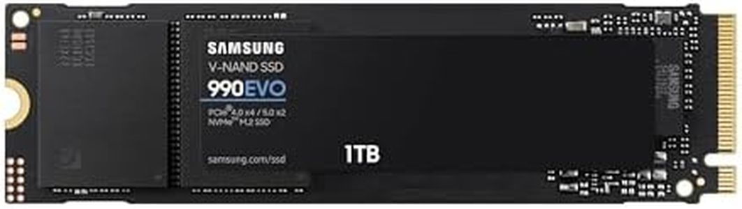 SAMSUNG 990 EVO SSD 1TB, PCIe 5.0 x2 M.2 2280, Speeds Up-to 5,000MB/s, Upgrade Storage for PC/Laptops, HMB Technology and Intelligent Turbowrite (MZ-V9E1T0B/AM)