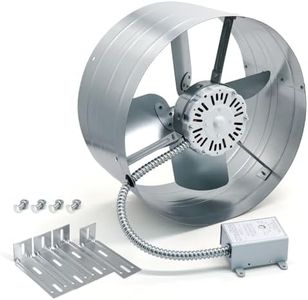 Criditpid 15" Gable Mount Vent Attic Fan, Exhaust Ventilation Fan with Adjustable Thermostat for Gable, Home, Shed, Garage, Portable Building, 4A, 1600CFM, 1050RPM, 2400 Sq.Ft Coverage Area.