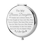 bobauna Bonus Daughter Makeup Mirror Step Daughter Gift Family Isn't Always Blood Daughter Pocket Mirror for Adopted Daughter (Bonus Daughter-S)