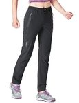 Gopune Women's Hiking Pants Outdoor Lightweight Quick Dry Water Resistant (Black,XL)