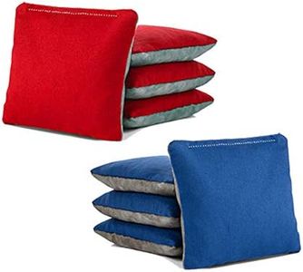 Tailgating Pros Pro-Style Two-Sided Cornhole Bags Slick & Stick Resin Filled Suede and Duck Canvas Set of 8-20+ Color Combos - (Red/Grey Suede & Royal/Grey Suede)