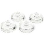 Nourished Essentials - 4-Pack Heavy Glass Fermentation Weights Lids - Grooved Handles - Canning Supplies - for Pickling & Canning - Fits Wide Mouth Mason Jars