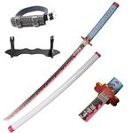 lkjad Replica Swords Sword Cosplay Swords Kanroji Mitsuri Samurai Sword, Katana Sword Plastic Toy Sword for Costume Play Halloween Cosplay Gift 40 in