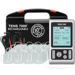 TENS 7000 Rechargeable TENS Unit Muscle Stimulator with 48 Pack of TENS Unit Replacement Pads