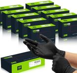 SLICK KIT Disposable Nitrile Gloves, 4 Mil Latex-Free Powder-Free Industrial Gloves for Cleaning, Cooking, Non-Sterile, Black, 1000 Count (Extra Large/10)