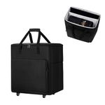 Buwico Desktop PC Computer Travel Storage Carrying Case Bag with Wheels for Computer Main Processor Case, Monitor, Keyboard and Accessories (24 Inch)