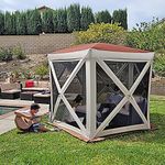 AxplorOutdoor Pop Up Canopy Screen Tent 10x10 | Camping Gazebo | Portable Outdoor Screened Room |Standing Height Tent 5-Sided Portable Camper Tent with Carry Bag