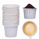 100 Disposable Coffee Filters - Keurig Paper Filters for K Cup - Fits Keurig Brewers, K-Supreme, K-Slim and Ninja Reusable K-Cup Coffee Pods - Single Serve Filter, Sediment-Free, White