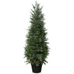 LOMANTO 3Ft Artificial Tree,Fake Topiary Cedar Tree for Indoor Outdoor, UV Rated Potted Plants for Porch Decor Faux Pine Tree for Perfect Housewarming Gift 1Pack