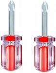 PANSHIYON Stubby Phillips Screwdriver #3,2 Pieces PH3 Phillips Screwdriver Magnetic Small Pocket for DIY Repairing