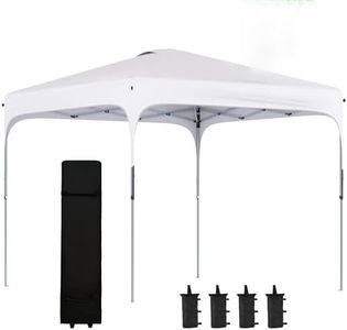 Outsunny Tonnelle de Jardin 2,5 x 2,5 m Barnum Pliant Pop-up Hauteur réglable sur 4 Niveaux Tissu Oxford Anti UV50+ châssis Acier Sac de Transport fourni Blanc