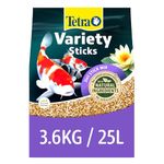 Tetra Pond Variety Sticks Fish Food, Mix of Three Different Food Sticks for All Pond Fish, 25 Litre