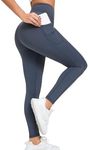 RUNNING GIRL High Waisted Leggings for Women,Tummy Control Workout Yoga Pants with Pockets Compression Pants Buttery Soft(CK3020 Grey L)