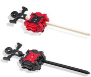 COCOFOX 2 Pack Bey Burst Launchers, Right/Left-Spin Launcher, Blade Gyro Launcher(Black+Red)