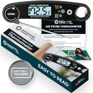 Cathy Yoder's Meat Thermometer Digital, Instant Read Food Thermometer for Cooking in Air Fryer Oven, BBQ, Grill & Baking. Measure Internal Temperatures Probe Easy Display Kitchen Grilling Accessories