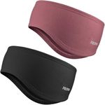 PROPOG Ear Warmer Headbands for Women Men, 2 Pack Winter Headband Fleece Ear Muffs Warm Ear Covers Head Bands for Cold Weather Cycling Running Ski