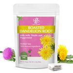 Organic Roasted Dandelion Root Tea with Peppermint - Herbal Tea for Cleanse and Digest, 40 Bags