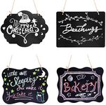 KREEPO Chalkboard Sign 10x14 Inch Double Sided Erasable Message Board with Hanging Strings, 4 Shapes