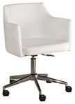 Ashley Furniture Signature Design - Baraga Adjustable Swivel Office Desk Chair - Casters - Contemporary - White/Chrome