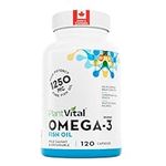 PlantVital Omega 3 Fish Oil Capsules 1250mg - 120 Softgels - EPA & DHA Fish Oil Omega 3 Supplements - Support Cognitive Health, Brain Function & Cardiovascular Health