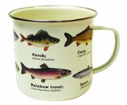 Gift Republic - Ecologie Multi Species Fish Enamel Mug - Beautifully Designed Mug to Suit All Fish Lovers, White