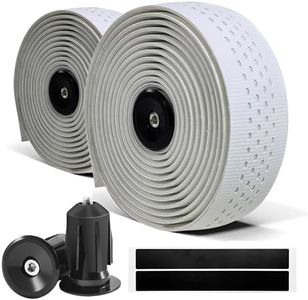 CLUTUTJL Road Bike Handlebar Tapes, White Bicycle Bar Tape with High Stain Resistance Silicone Surface, Shock Absorbing EVA Bike Grip Tapes for Handlebar (Set of 2, White)