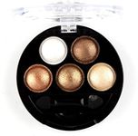 Mallofusa 5 Colors Eye Shadow Palette Powder Metallic Shimmer Eyeshadow Palette (Golden Frenzy) 4.7oz