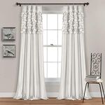 Lush Decor Window Curtain Panels, Polyester, White, 54W x 84L