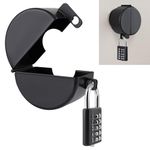 TEMEILI Door Handle Lock, Metal Door Knobs Covers, Prevents Door Handle from Turning and Entering Keyhole, Suitable for Door Locks for Bedrooms, Portable Lock for Door,Knob Lock（Black）