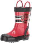 Kamik Boys' Fireman Rain Boot, RED, 3 M US Little Kid