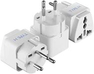 Ceptics Israel Power Adapter Travel Universal Plug,Works in Palestine,Jerusalem,Holy City-Perfect for Charging your Electronic Devices (Type H)- Safe Grounded Connection-3 Pack (GP-14-3PK),White