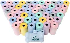 Downtown Pet Supply Unscented Poop Bags for Dogs with Dispenser, 1000 Count - Leak-Proof Dog Waste Bags and Bone-Shaped Dog Poop Bags Holder for Leash - Pastel Rainbow Doggy Poop Bags, 12.5" x 8.5"