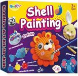 RMJOY Kids Shell Painting Kit: Arts and Crafts Supplies with 12 Shells 6 Paint 6 Clay for Educational and Creativity Craft Kits DIY Activities Gifts Toys for Ages 3 4 5 6 7 8 9 10+ Year Old Boys Girls