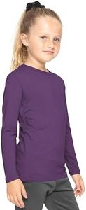 Girl's Long Sleeve Crew Neck Top Purple Large