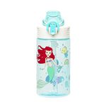 Zak Designs Sage Disney Princess Water Bottle For School or Travel, 16oz Durable Plastic Water Bottle With Straw, Handle, and Leak-Proof, Pop-Up Spout Cover (Ariel & Jasmine)