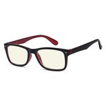 Eyekepper Computer Reading Glasses,UV Protection, Anti Glare,Anti-Reflective Computer Readers (Black Red, Yellow Tinted Lenses) +2.75