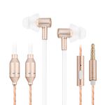 ibrain Air Tube Headphones EMF Free Airtube Earbuds Wired Air Tube Headset with Microphone in Ear Earphones Noise Cancelling for Safe Listening - Gold